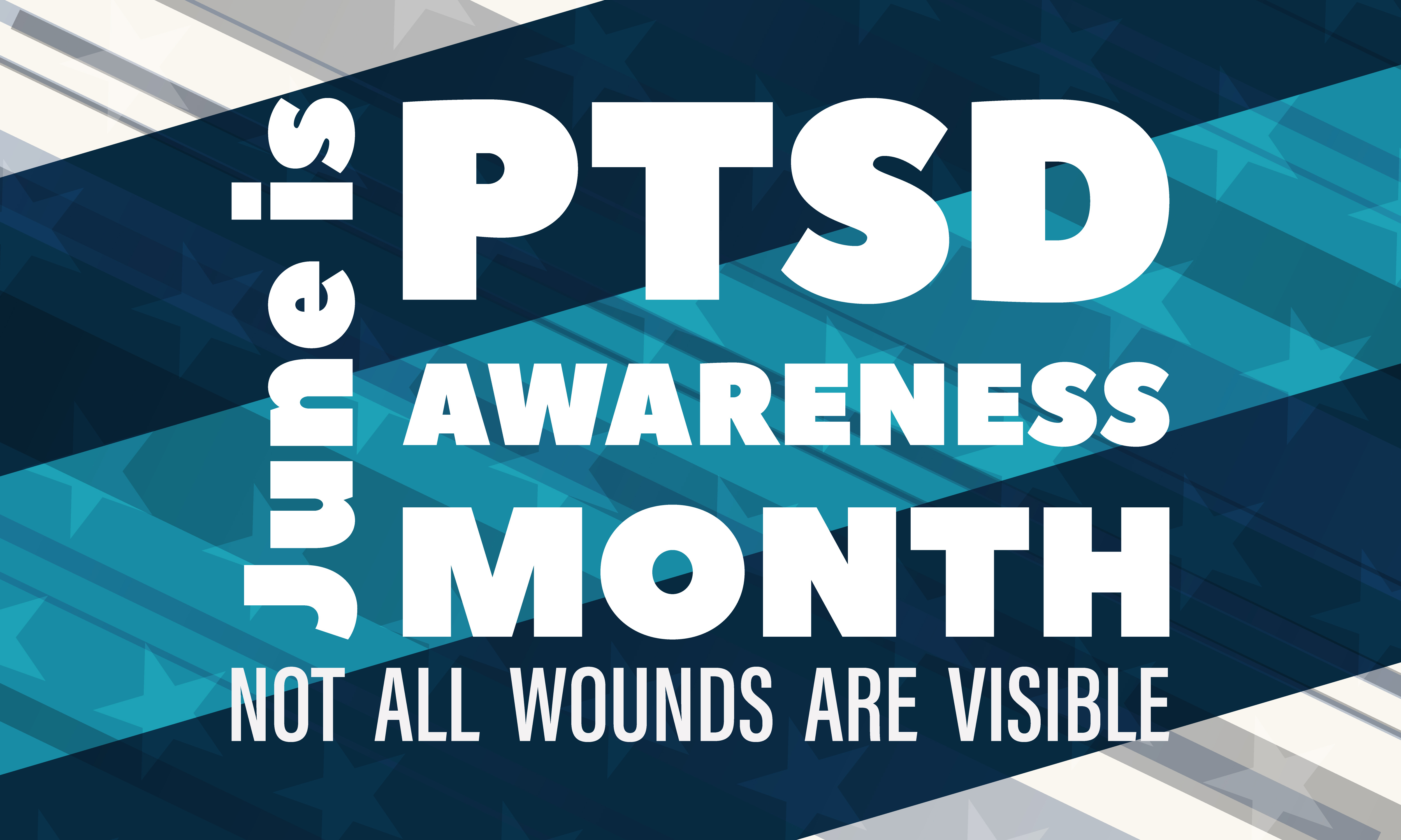 National PTSD Awareness Month is observed annually in June. The month is dedicated to raising awareness about the condition and how to access treatment. Background, poster, card, banner design. Vector EPS 10
