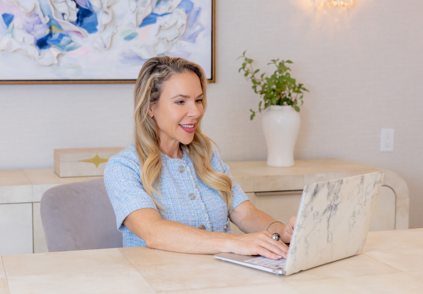 Psychiatrist working at her desk