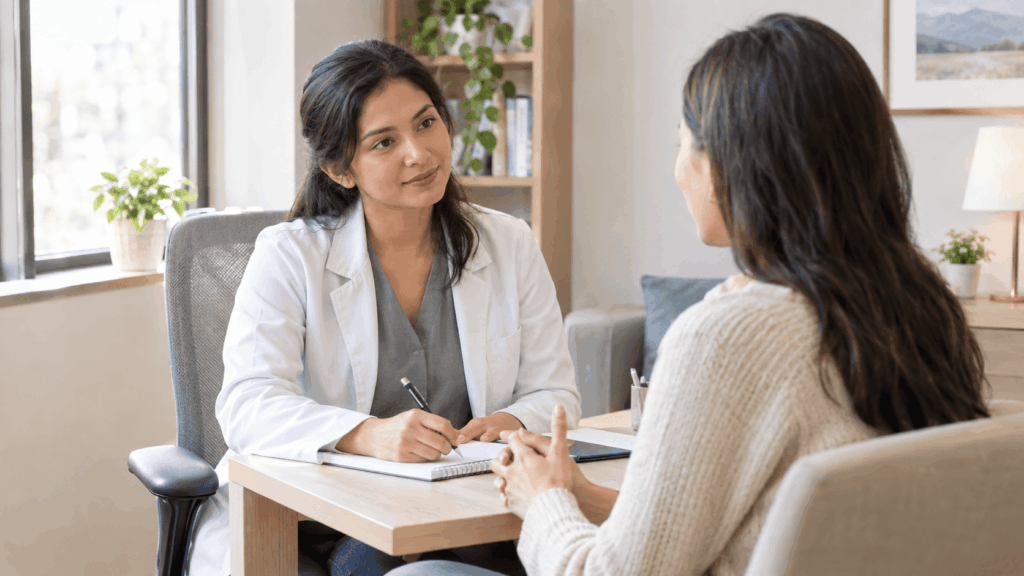Psychiatrist discussing a personalized mental health treatment plan with a patient
