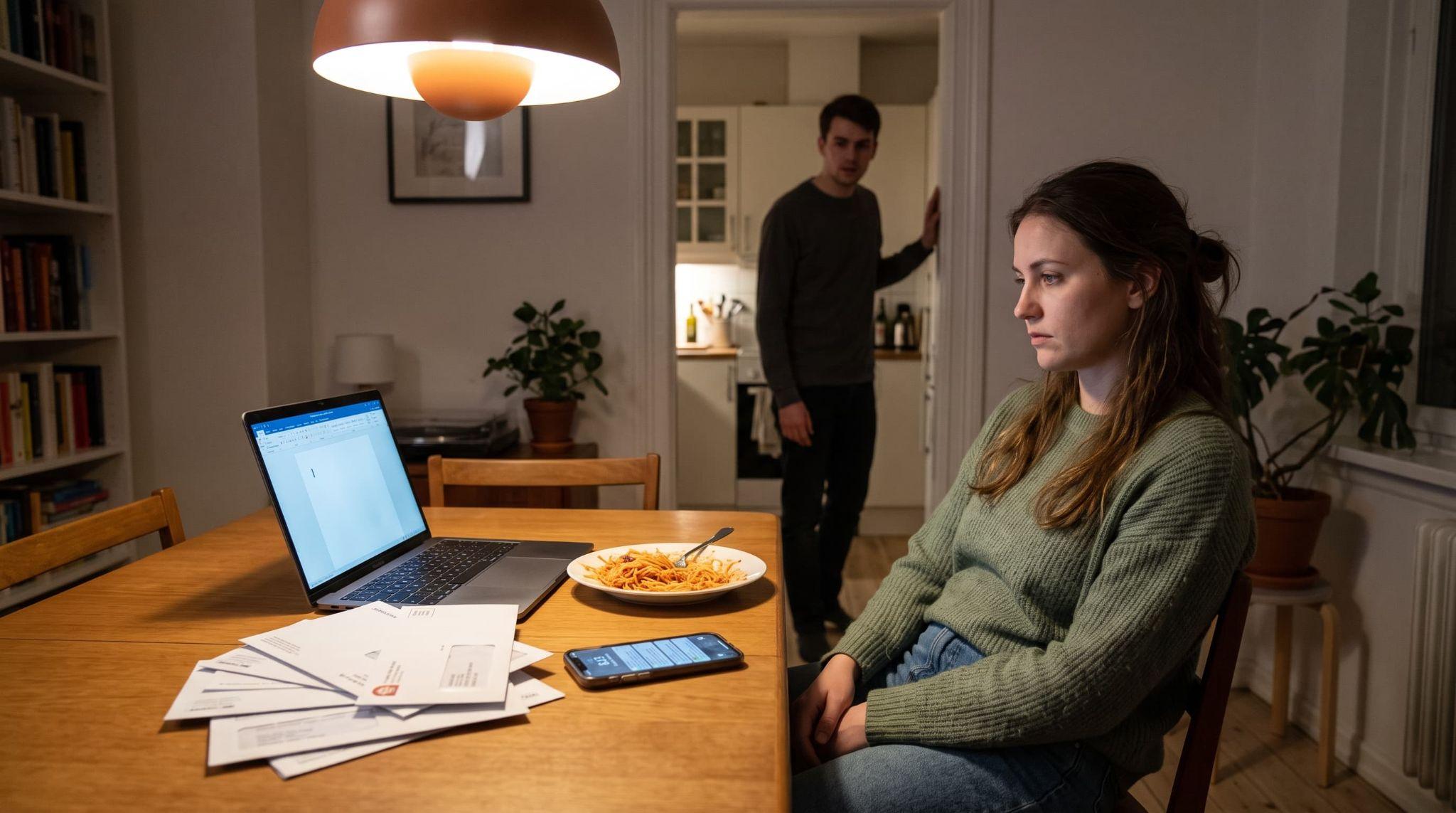 Woman looking distant during a tense moment at home, reflecting emotional signs that often prompt a psychiatrist visit