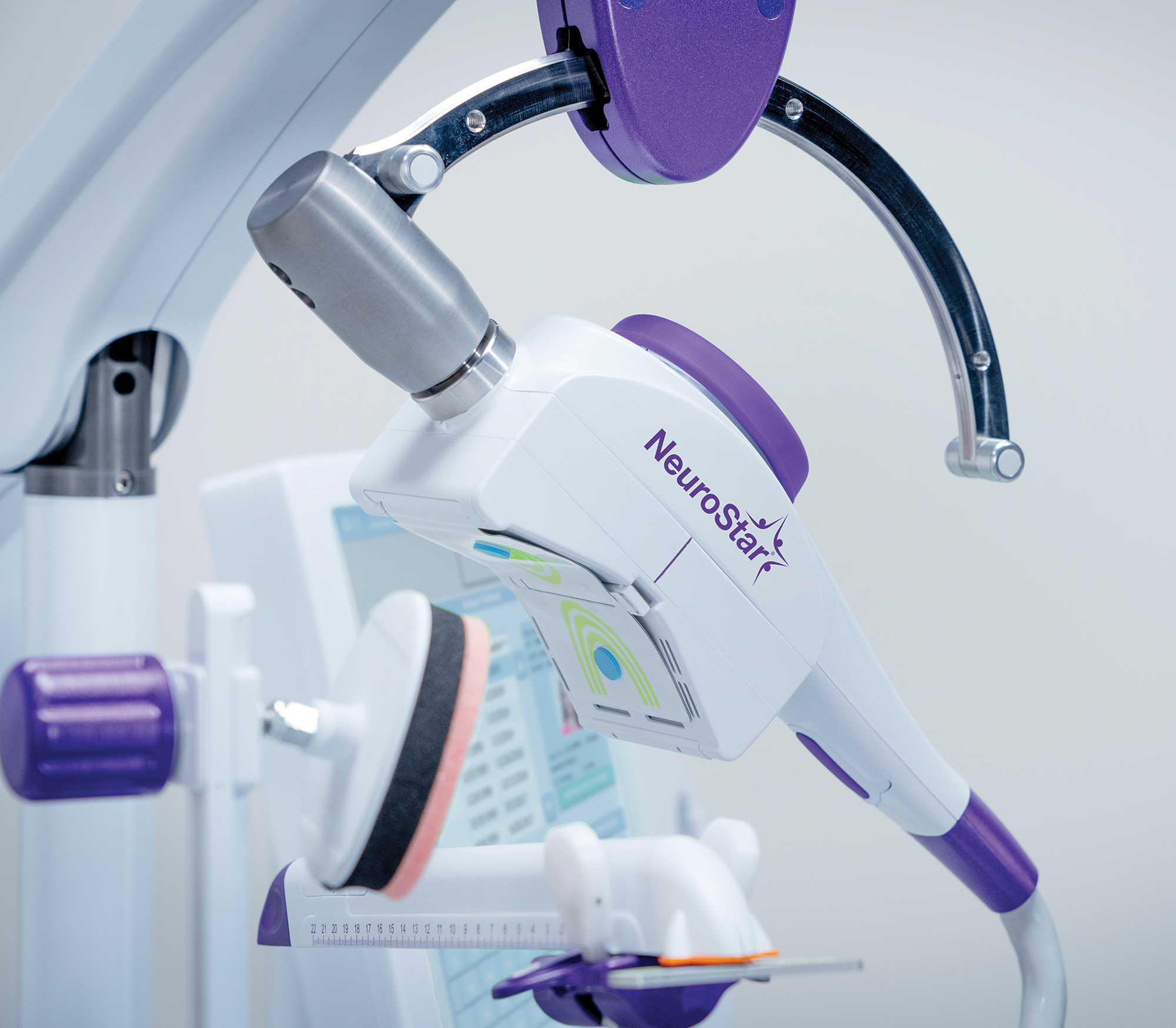 Understanding OCD Treatment: A Guide to Specialized Care 1 Close-up of an FDA-cleared NeuroStar TMS treatment coil used in interventional psychiatry.